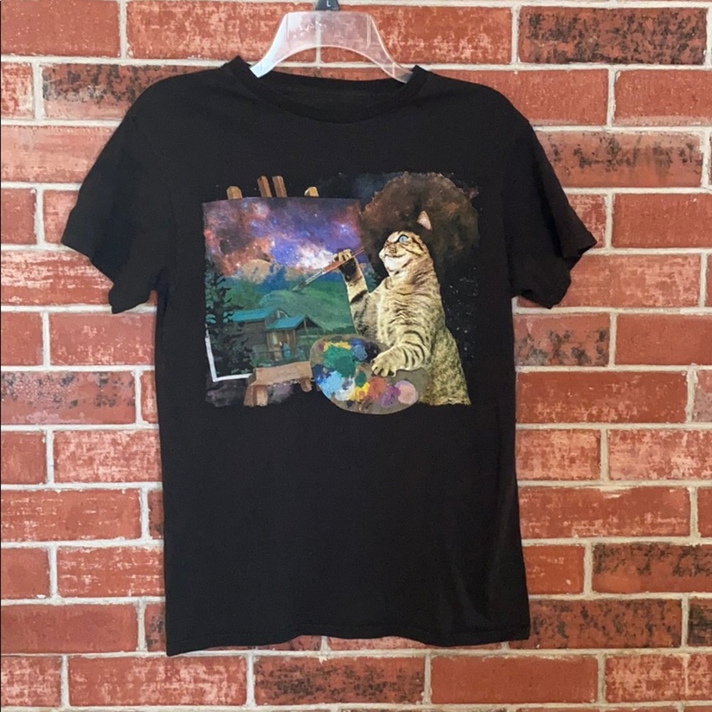 Bob Ross kitty t-shirt